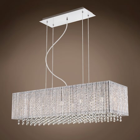 Joshua Marshal Diamond & Ice 10 Light 35 Chrome Rectangular Pendant Clear European Cr 701775-001